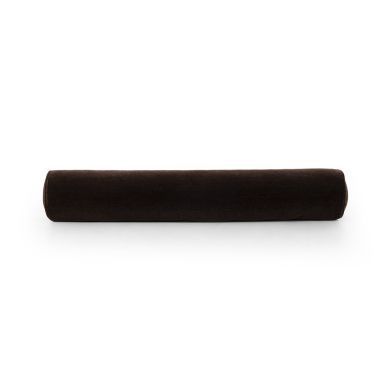 Monte Chocolate Wool Velvet Bolster Pillow 8"x48"