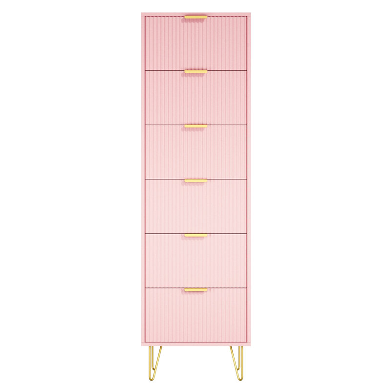 15.75'' W 6 - Drawer Dresser, Pink