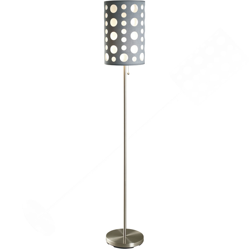62"H GREY/WHITE RETRO FLOOR LAMP