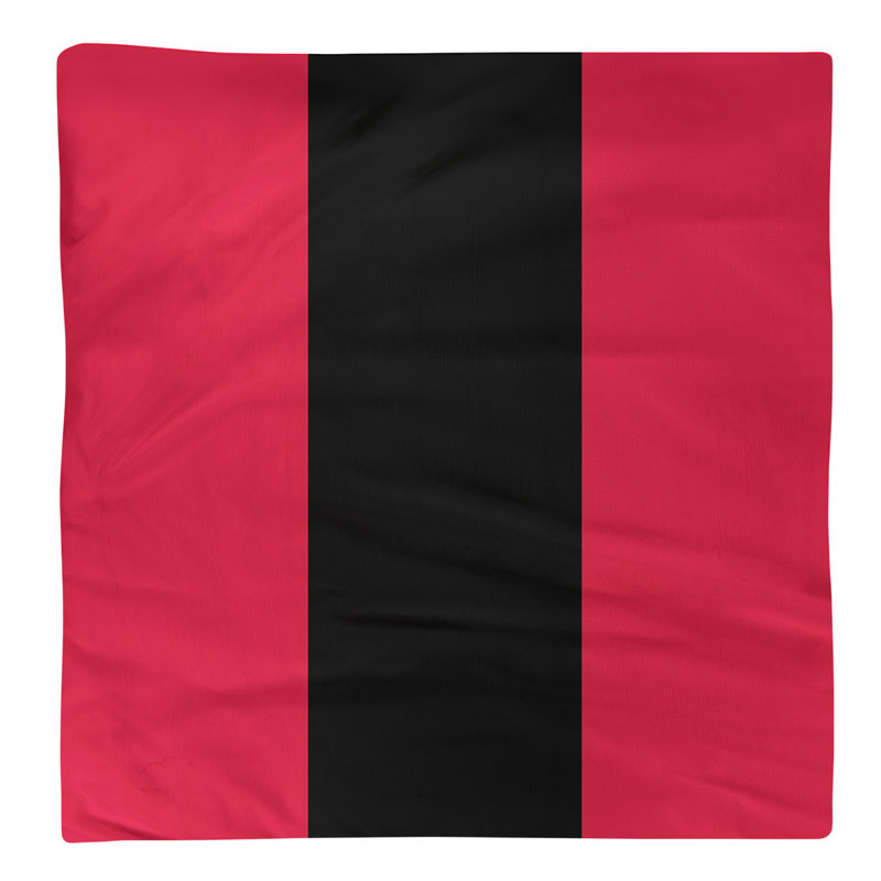 Ottawa Striped Square Napkin, 10" x 10", Red/Black/Red, Polyester