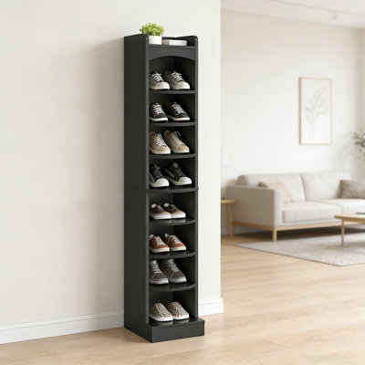 Slim Wooden 9-Tier Shoe Rack