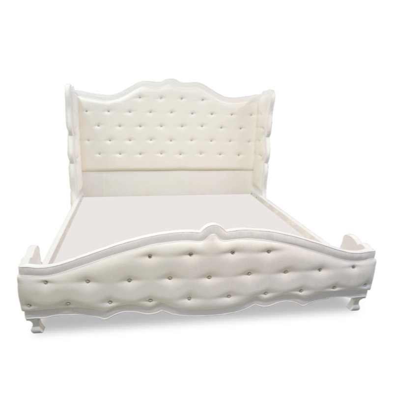 Ariel Velvet Wingback Bed, King