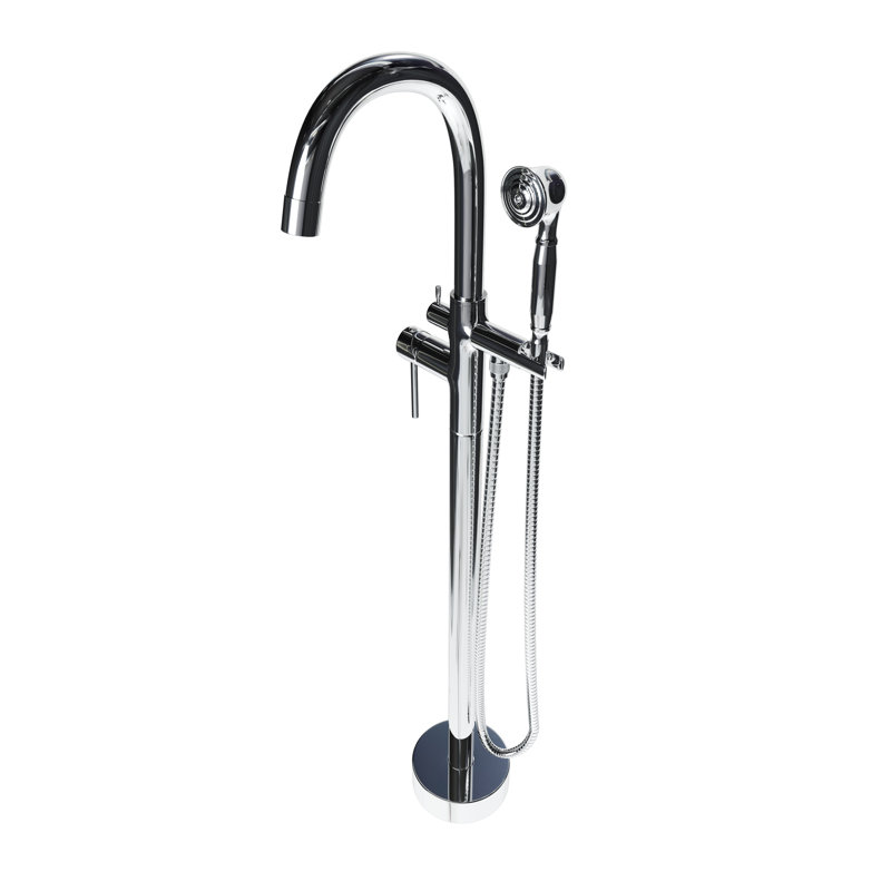 Floor Mounted Freestanding Single Handle Tub Filler Faucet Neptune - Chrome, Float Handle, Chrome