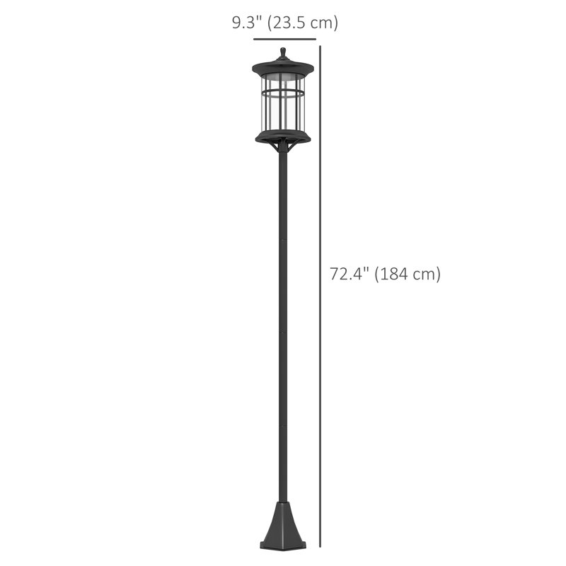 Lampadaire solaire d'extérieur 72 "à DEL 72" IP44