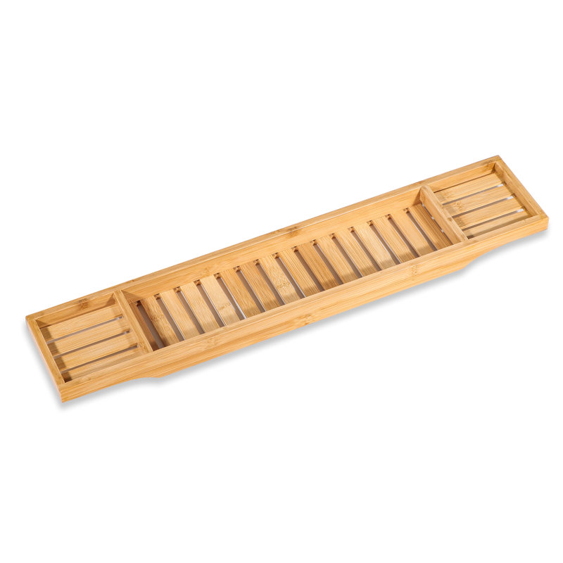 Natural Bamboo Slatted Freestanding Bathtub Tray