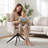 Fabric Dining Chair Set Of 2 Modern Soft Cushioned Rotating Dining Chairs, Comfortable Backrest Armchair, Kitchen/Living Room/Home Office Wheelchair, White-1158672325