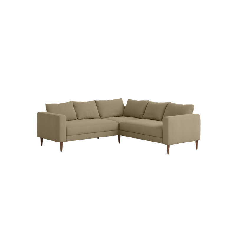 Essential 5-Seat Corner Sectional, Farro Upcycled Poly, Dark Brown