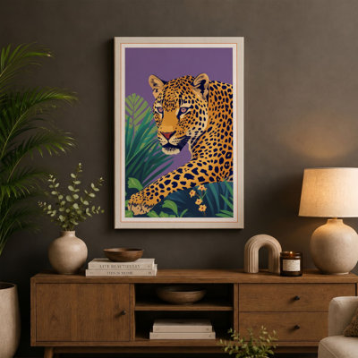 Golden Leopard Art Deco - Wrapped Canvas