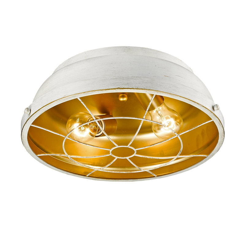 Skye Steel Flush Mount, French White