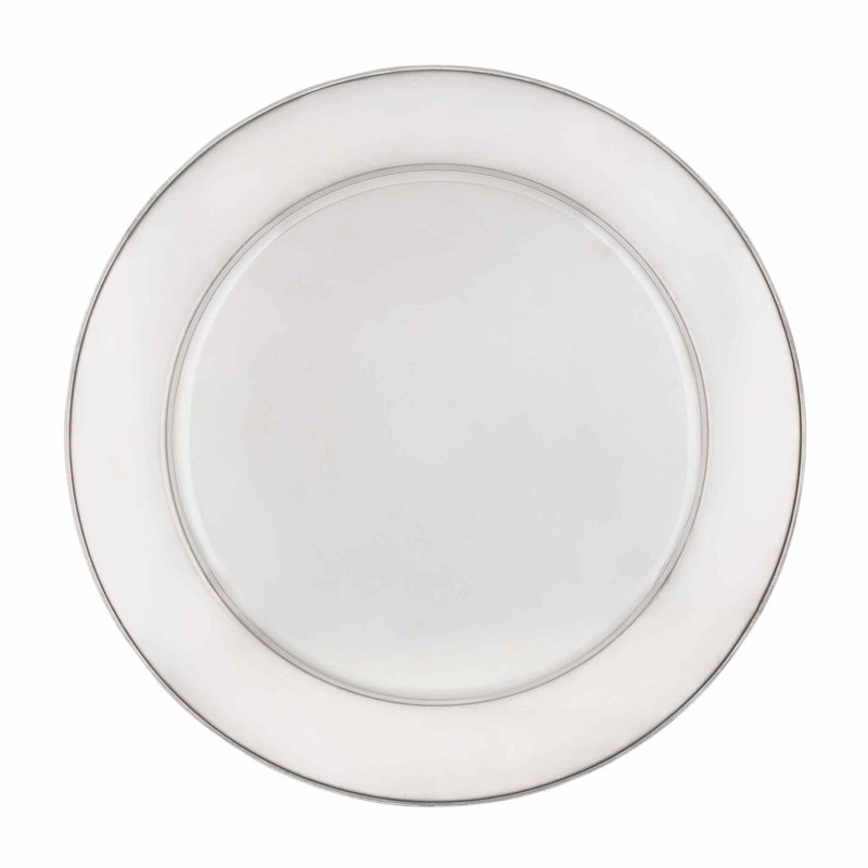 Sparkles Home Madison Avenue 13" Round Charger Plate | Stainless Steel with Rhinestone Design, Red