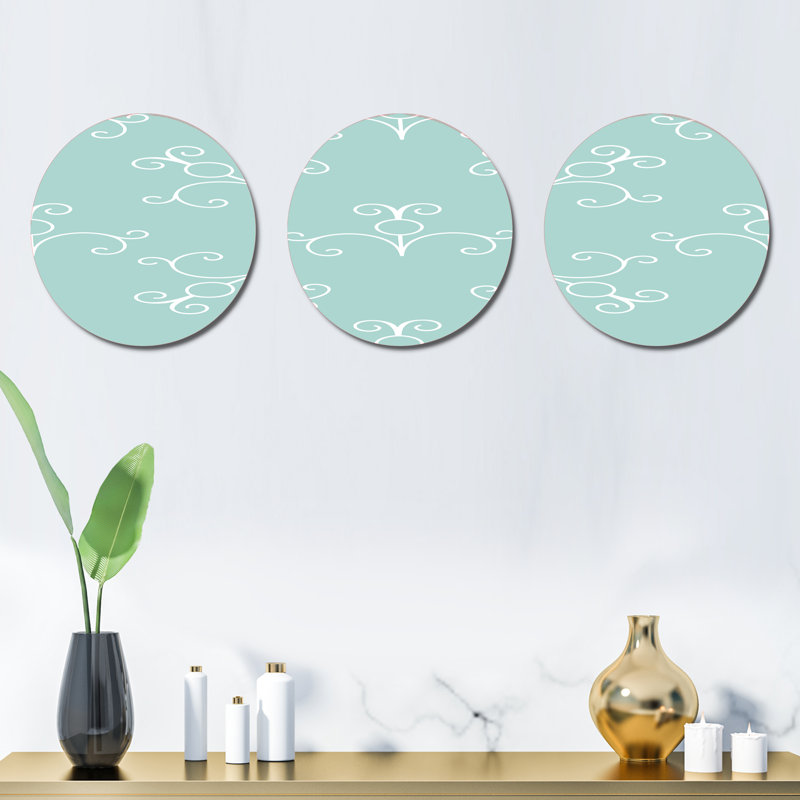 Ensemble de 3 décorations murales turquoise minimes