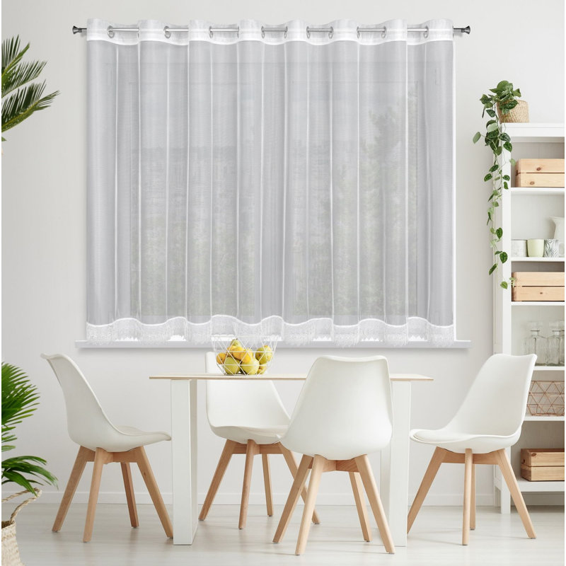 Raunds Sheer Curtain Single Panel, 145cm H x 400cm W
