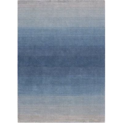 Gradations Ombre Handwoven Wool Blue Area Rug
