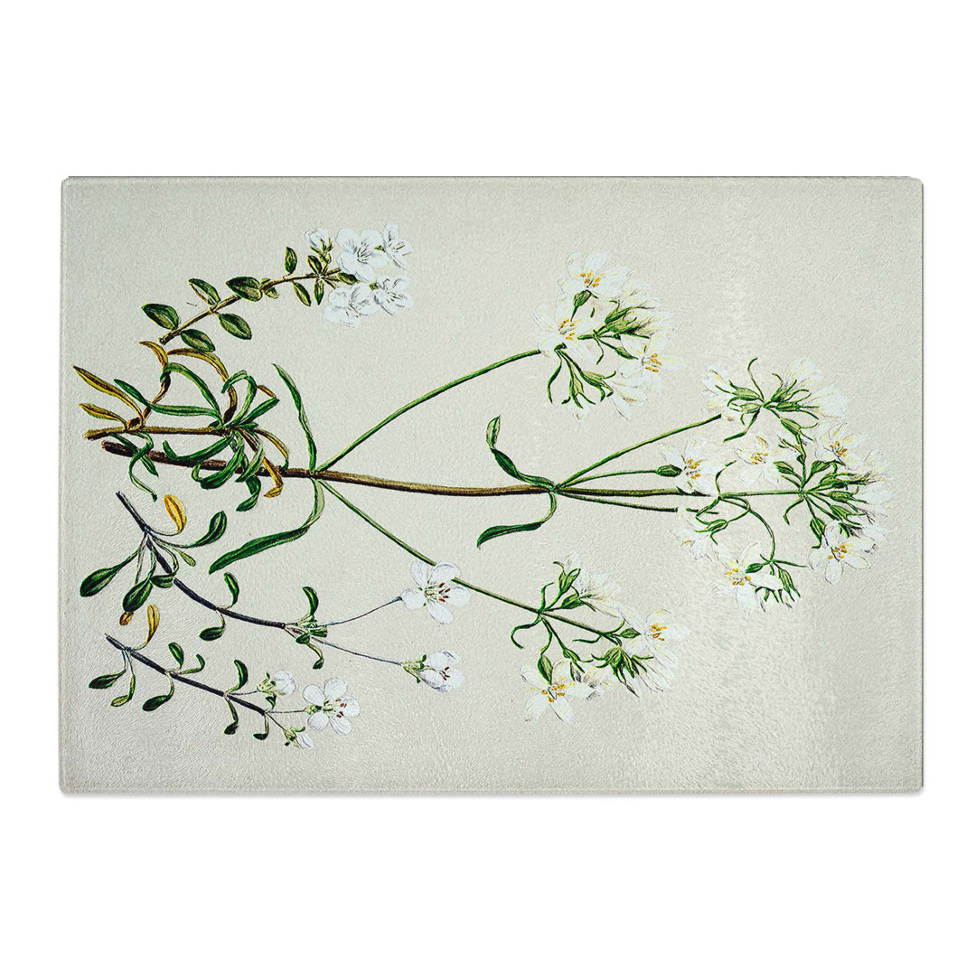 Tempered Glass Gentiana Flowers by Sarah Featon Chopping Board