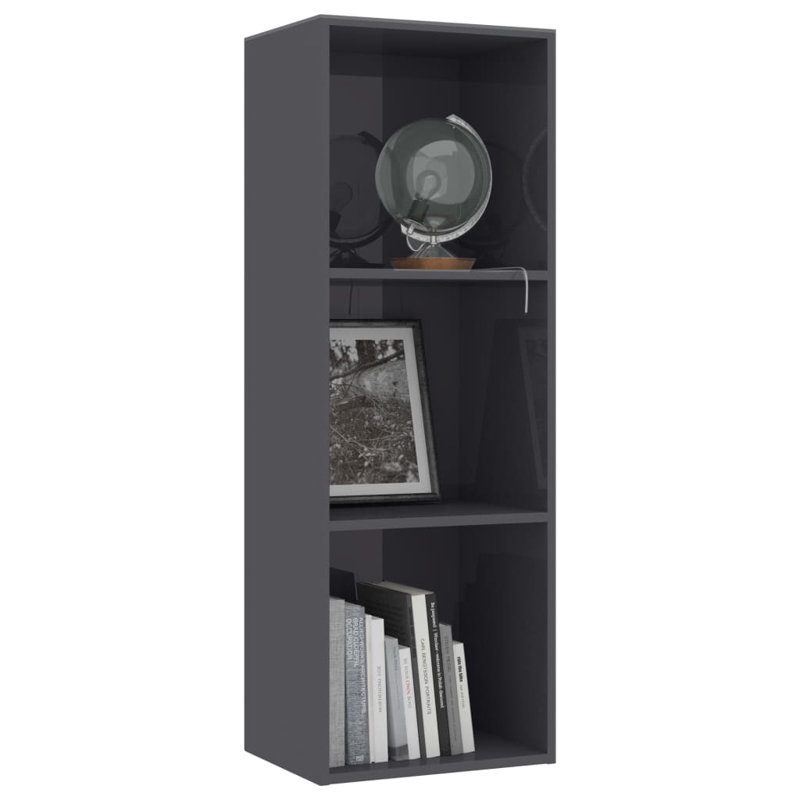 Bibliothèque en bois d'ingénierie, (2 tablettes) H 30,1 po x l 15,7 po x P 11,8 po, Gris béton
