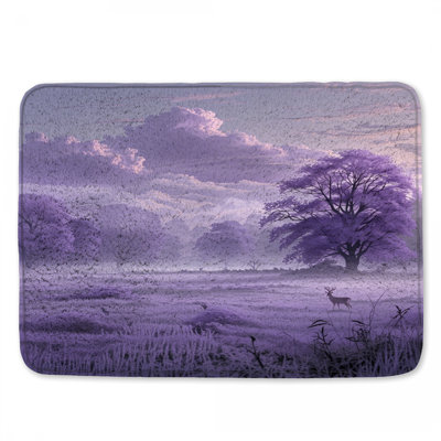 Purple Misty Forest Bath Mat