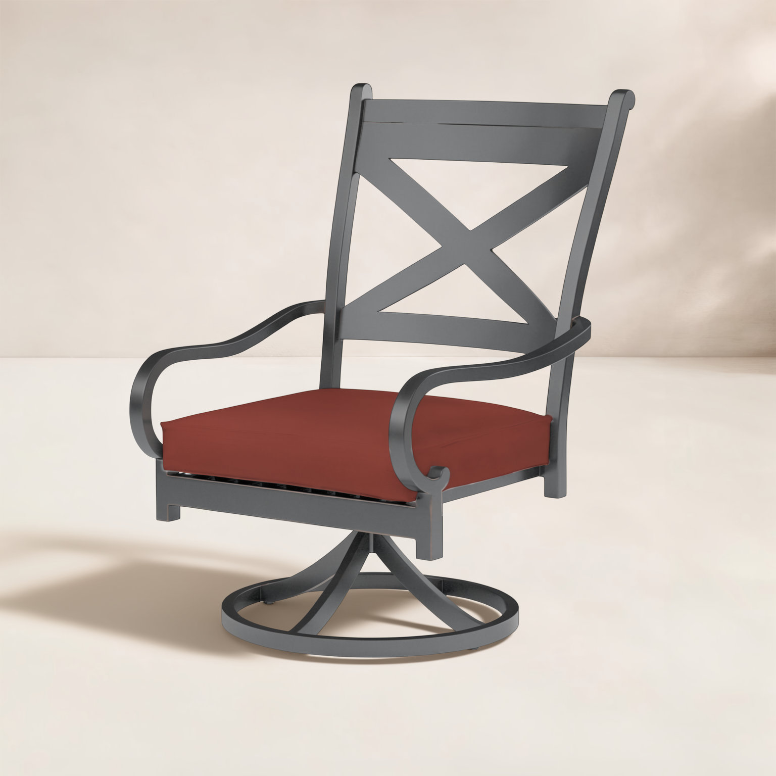 Monterey Premium All-Weather Wicker Outdoor Dining Armchair with Sunbrella® Cushion, Canvas Henna Sunbrella® Canvas