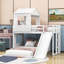 Lit superposé simple au-dessus de double en L Rodborough, lit superposé en bois avec glissade-813795461