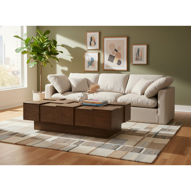 Anzio Oak Veneer Coffee Table, Brown