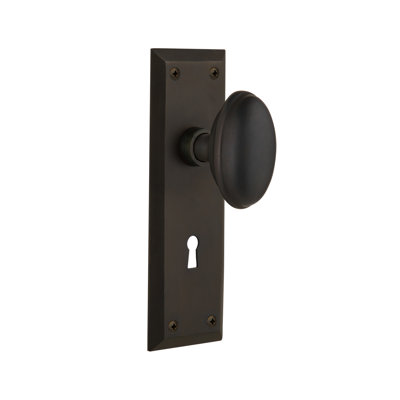Homestead Interior Mortise Door Knob with New York Long Plate