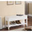 Quality Solid Wood Shoe Bench, White - Spacious Storage Bench With Compartment-674312887