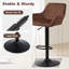 Swivel Upholstered and Velvet Adjustable Height Bar Stool-1994908341