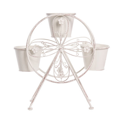 Plant Stand CROWBERRY 43 cm Metal Off-White