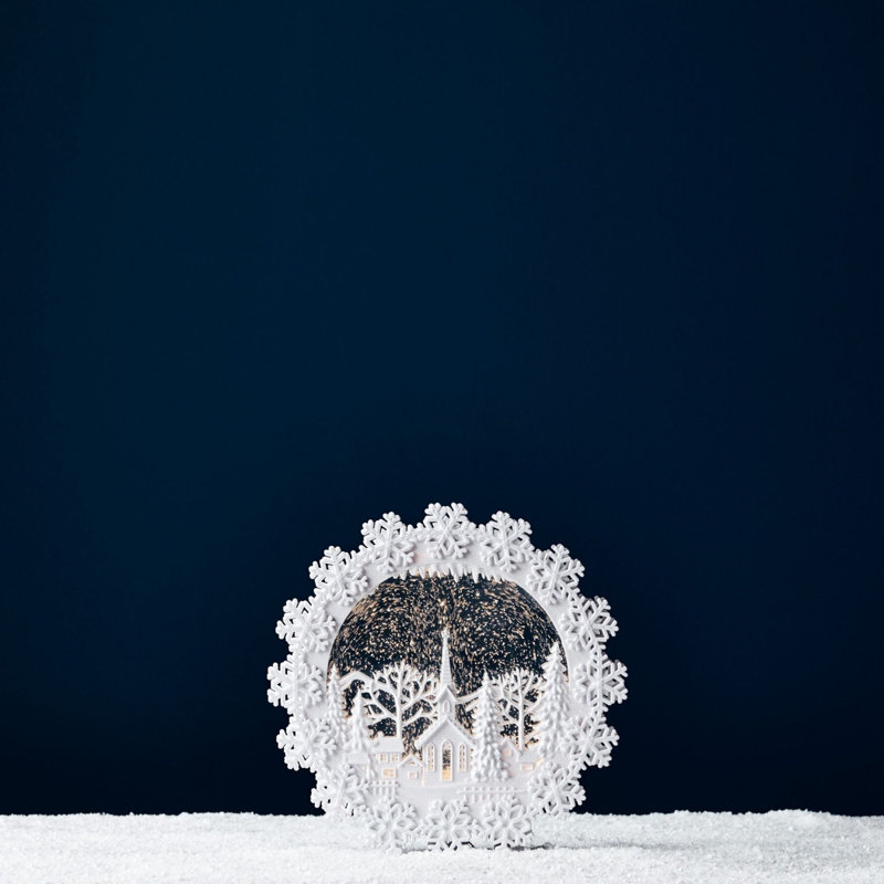 Globe à neige en plastique église scene
