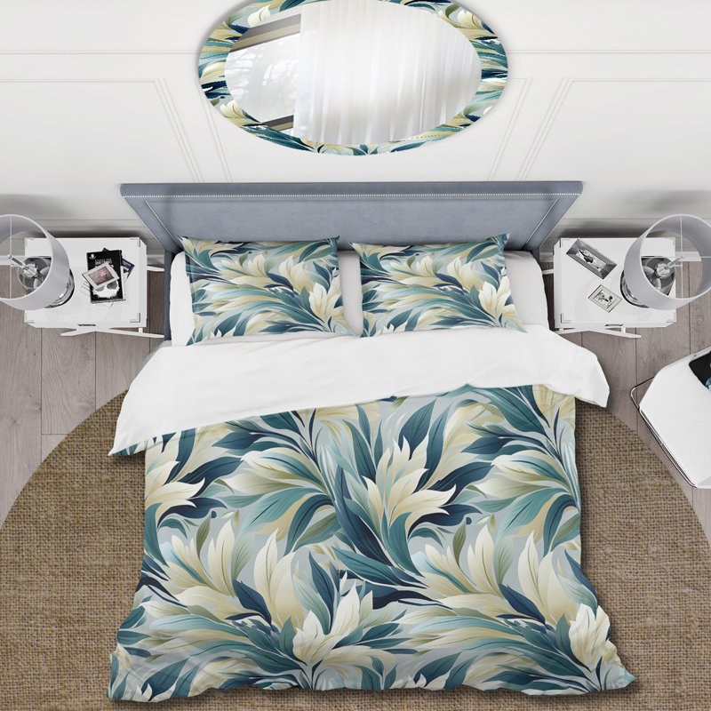 Coastal Symphony Tropical Pattern I - Ensemble de housse de couette tropical, Housse de couette pour très grand lit et 2 très