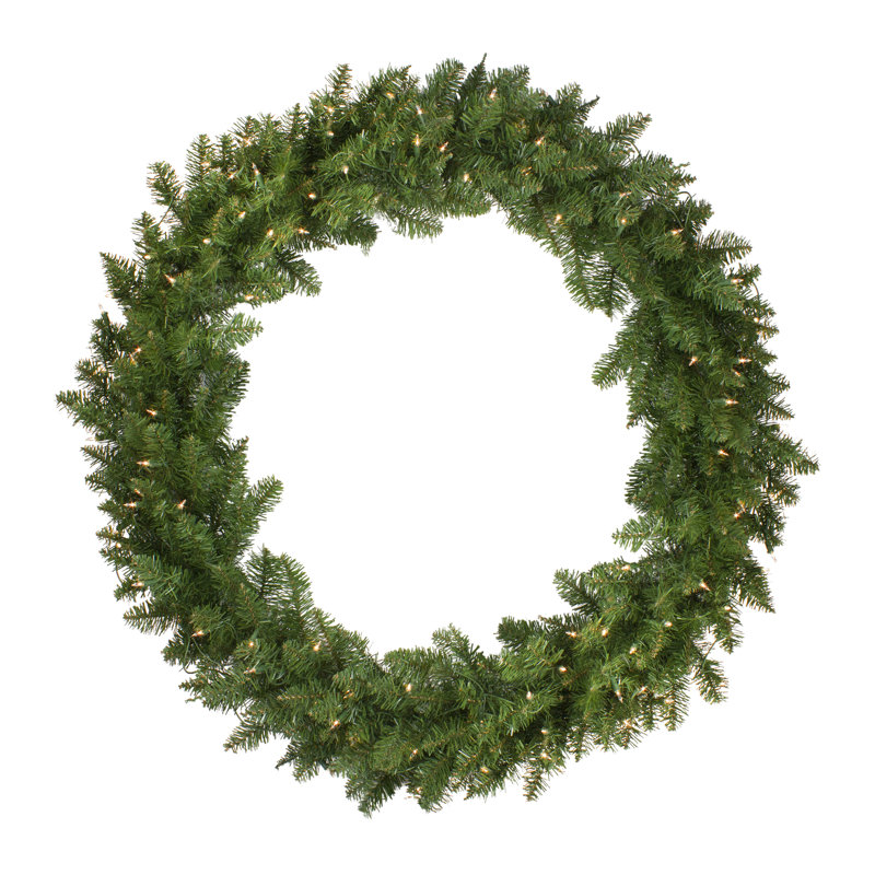 Couronne de Noël artificielle pré-éclairée en pin oriental - lumières claires, 48 po
