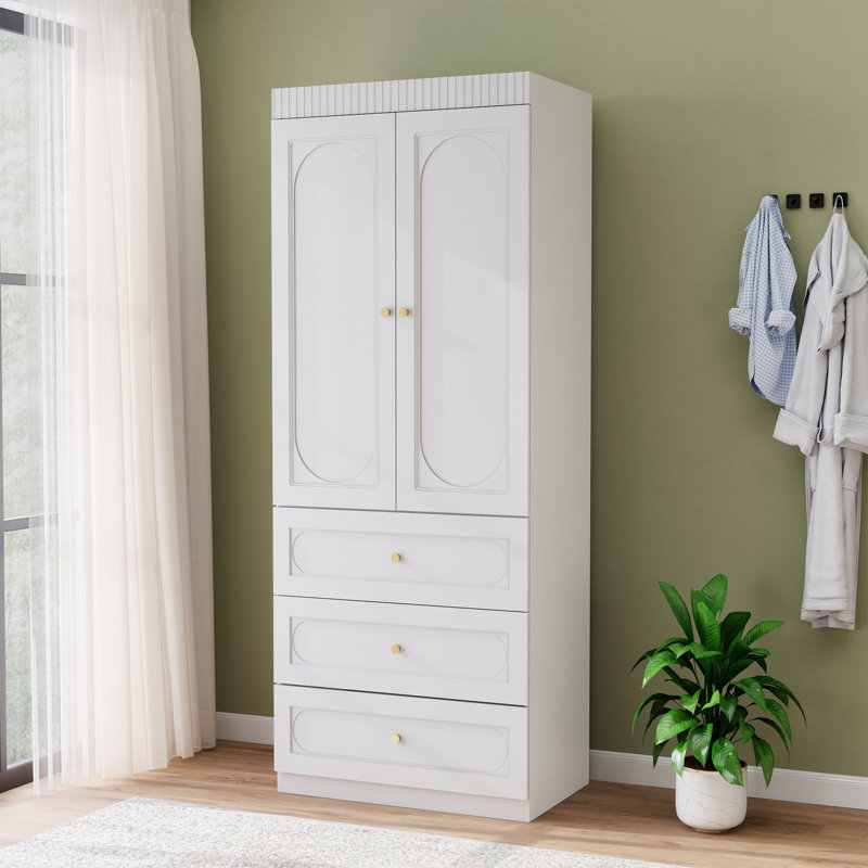 Armoire-penderie à 3 tiroirs pour chambre Armoire