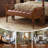 Westcliffe Mid-Century Retro 54" Button-Tufted PU Leather Ottoman Bench with Curved Armrests-2047868302