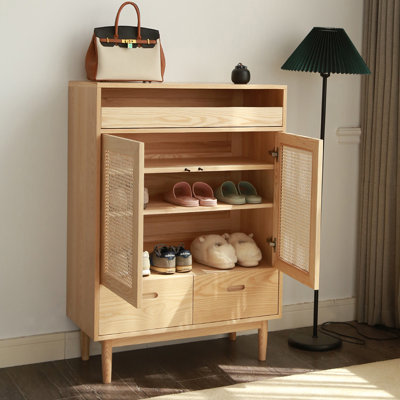 Solid wood furniture storage shoe cabinet