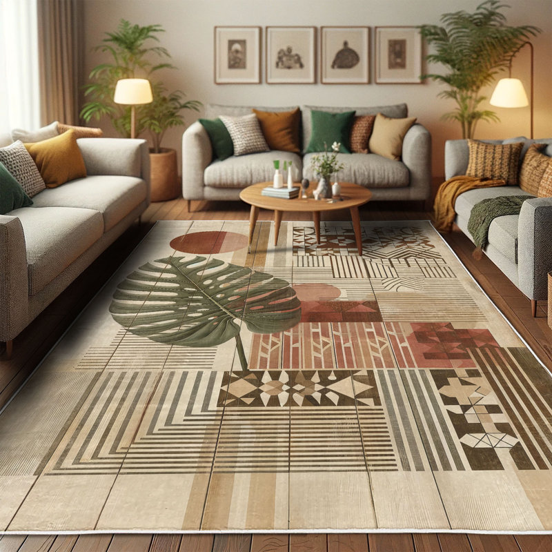 Redwood Pale Camel Boho Synthetic Area Rug 2'5" x 5'