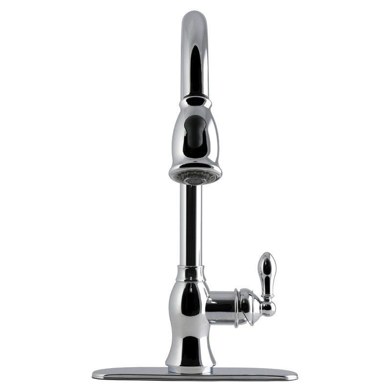 Robinet de cuisine à poignée simple Kingston, Chrome poli