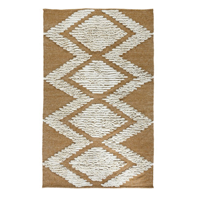 Warren Geometric Area Rug in Orange/White