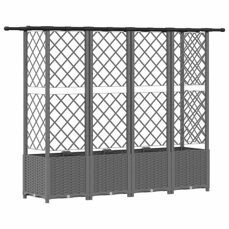 Raised Garden Bed, 136cm H x 202cm W x 40cm D, Light Grey