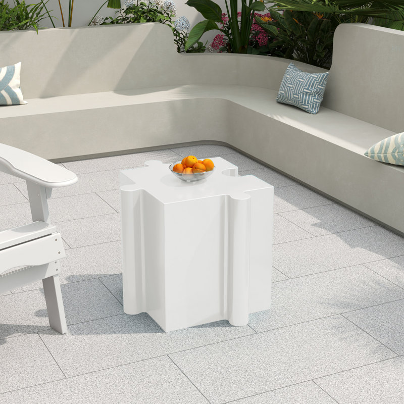 Table d'appoint casse-tête, table modulaire à bord concave - achetez des pièces simples ou combinées, Blanc