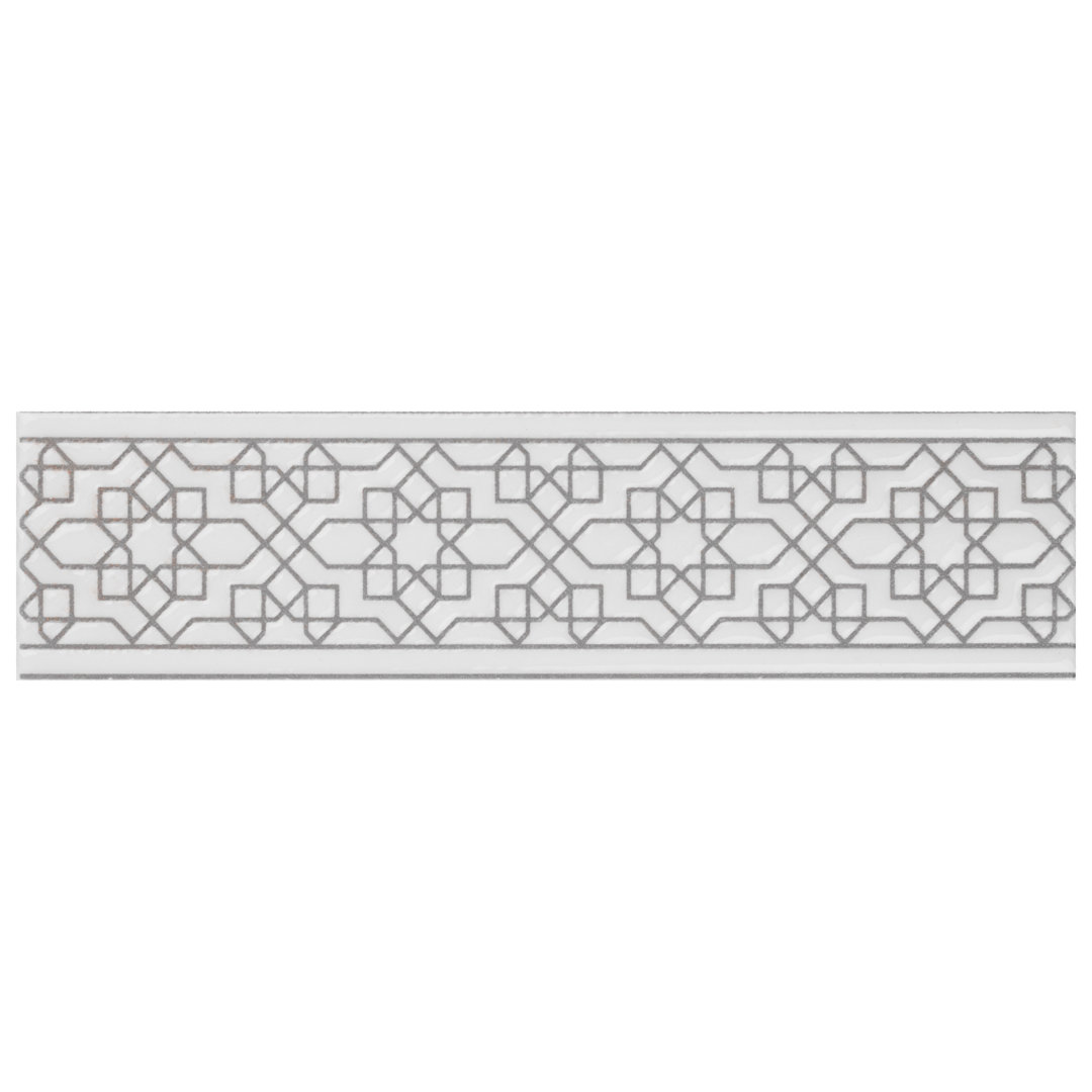 Sevillano 2"x 7-7/8" Ceramic Listello Wall Tile Trim in White Merola Tile