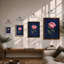 Peony in Navy Botanical - Framed Print-2027294691-2027294689