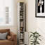 Armoire de rangement haute et mince, armoire de salle de bain étroite étroite à 6 niveaux avec 1 porte et 2 tablettes réglables, étagères de rangement pour bibliothèque, armoire de rangement pour CD et DVD