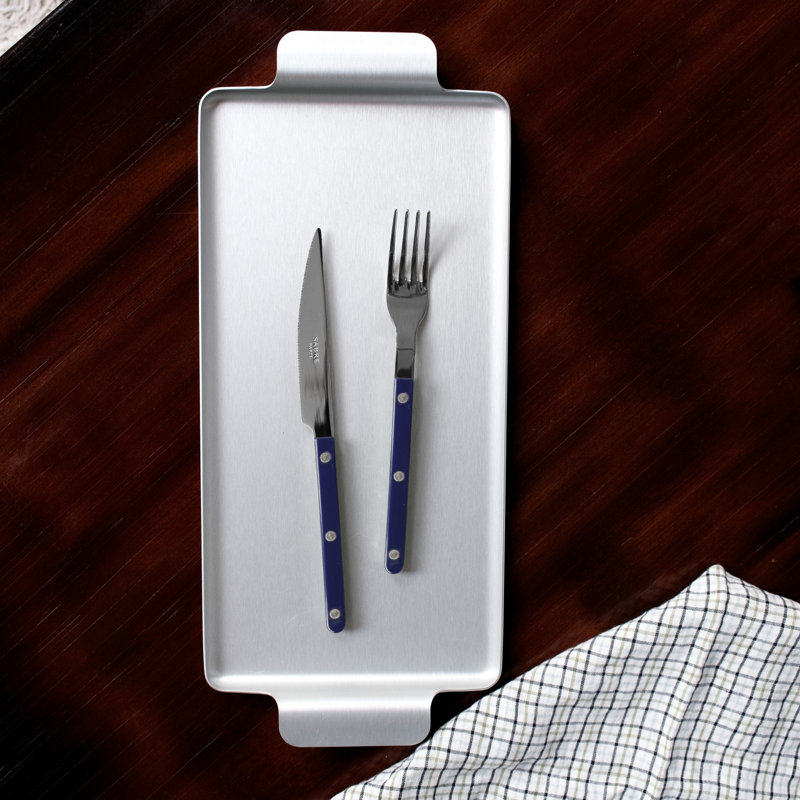 Bistrot Solid 4 - Piece Stainless Steel Flatware Set - Service for 1, Navy Blue