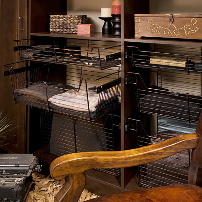 Rev-A-Shelf Sidelines Pullout Closet Storage Basket, Bronze, 20" H x 33" W x 10" D
