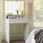 Table de coiffeuse avec lumières et miroir pour chambre à coucher, rangement à 2 niveaux, grand tiroir - lumières de chambre à coucher enchanteresses blanches, moderne-569156690