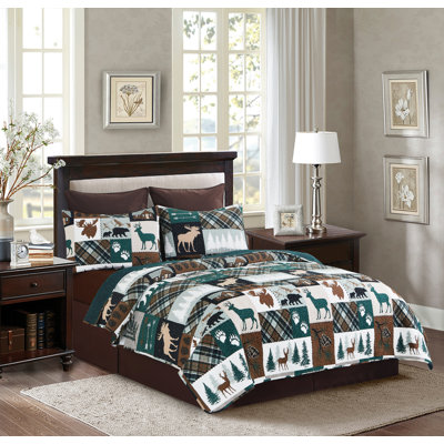 Fletcher Forest Cotton Reversible Quilt Set
