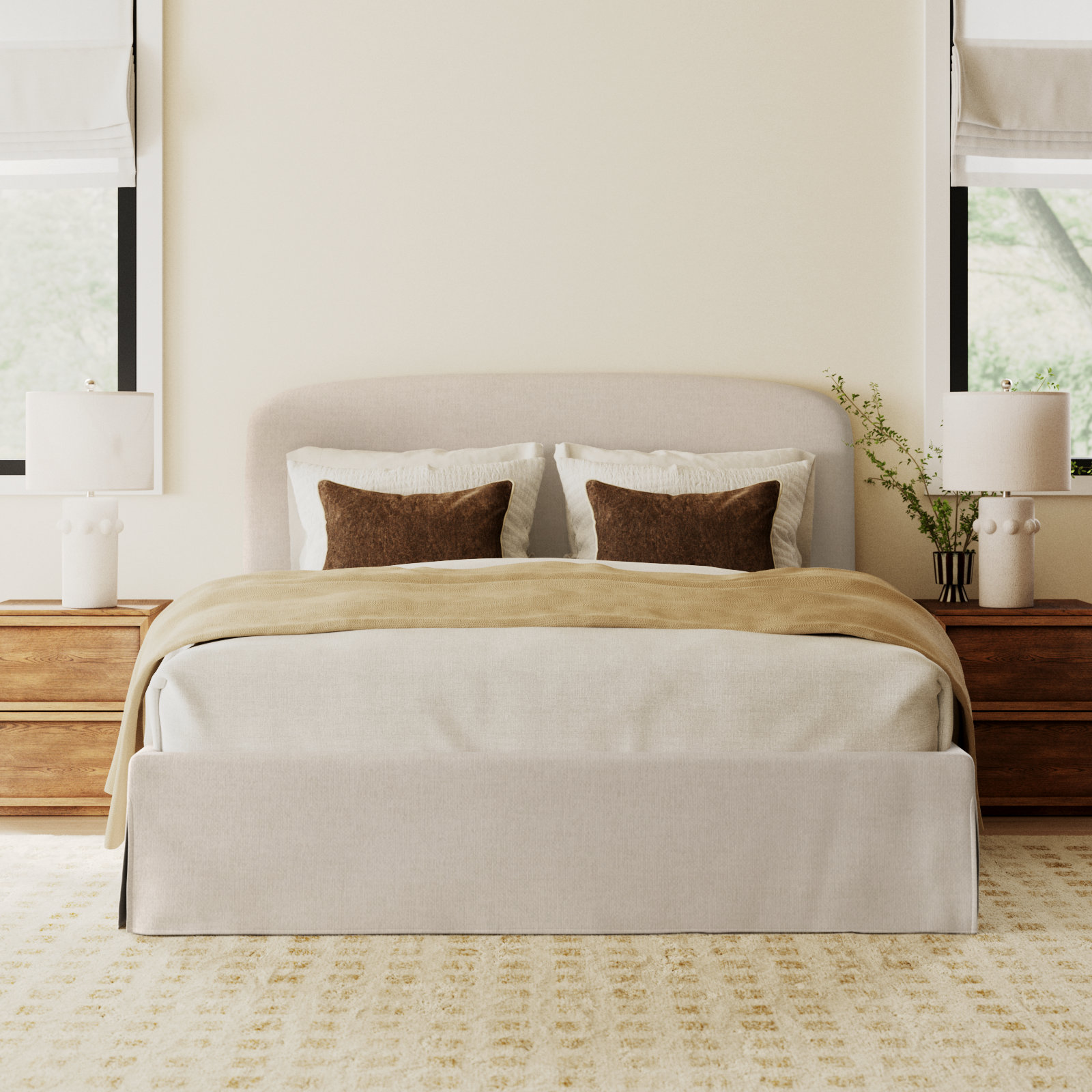 Windcrest Storage Platform Bed, Queen, Cream