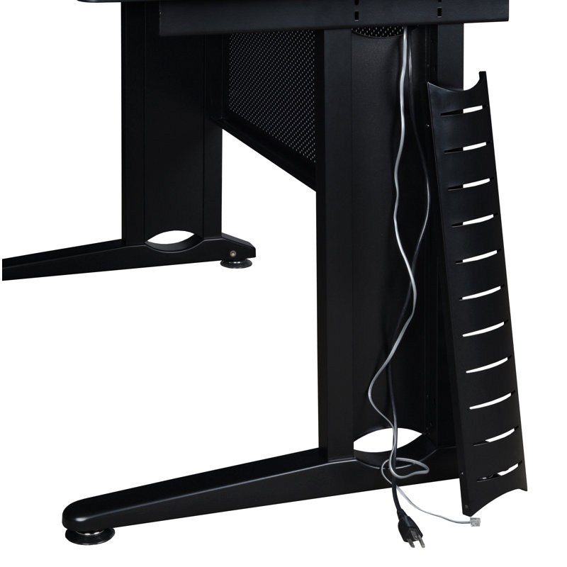 Regency Fusion 2 Person Bench Workstation with Privacy Panel, Cherry