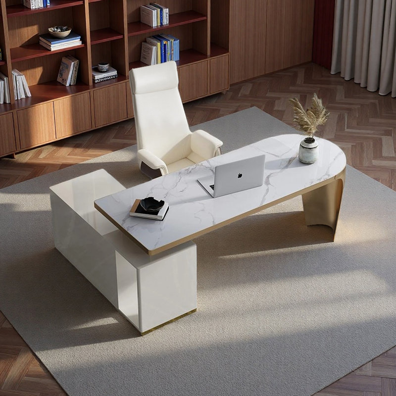Bureau de coin moderne et luxueux, 29.52" H x 55.11" W x 47.24" D