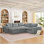 Canapé modulaire en forme de L de 107 po avec deux repose-pieds amovibles en forme de L pour le salon, canapé confortable avec coussins décoratifs et bricolage-2001425650