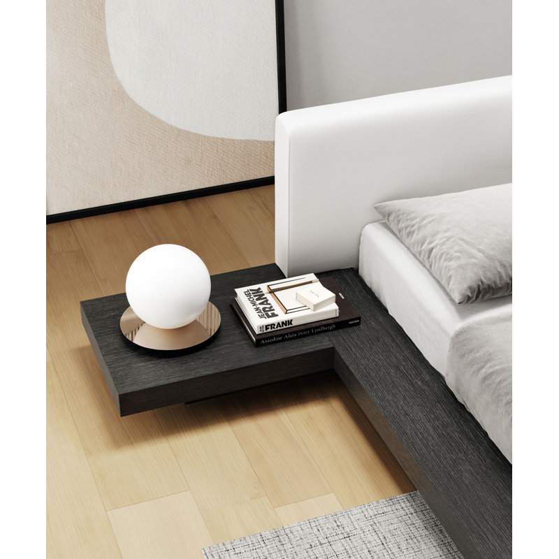 Upholstered Bed, King, Wenge/Pearl Gray Fabric